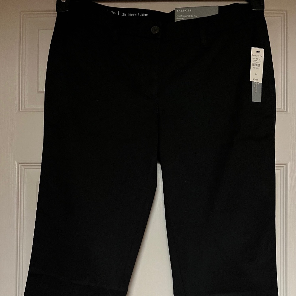 NWT 4P Talbots Indigo (Navy) Blue Girlfriend Chino with Cuffs